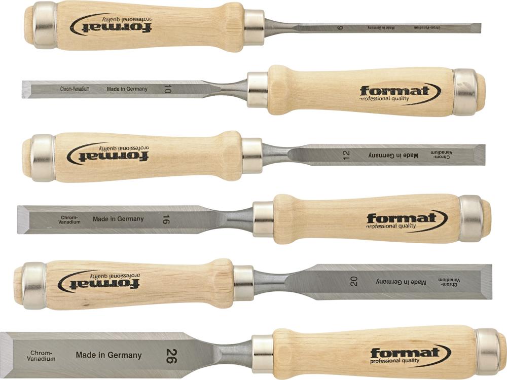 JUEGO DE FORMONES CON MANGO MADERA 6 PZAS FORMAT