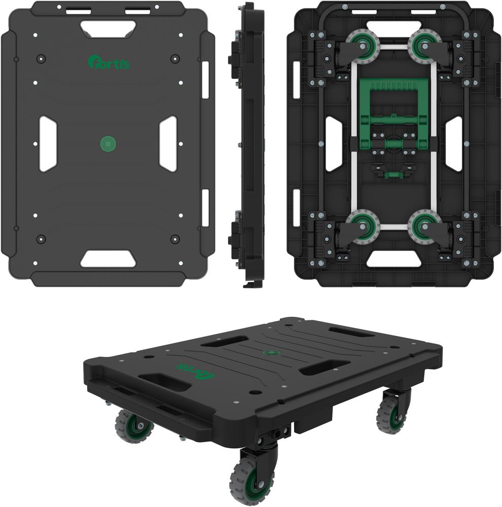 CARRETILLA MULTIUSOS 600X450MM, 137KG PLÁSTICO 77MM SIN MANGO FORTIS