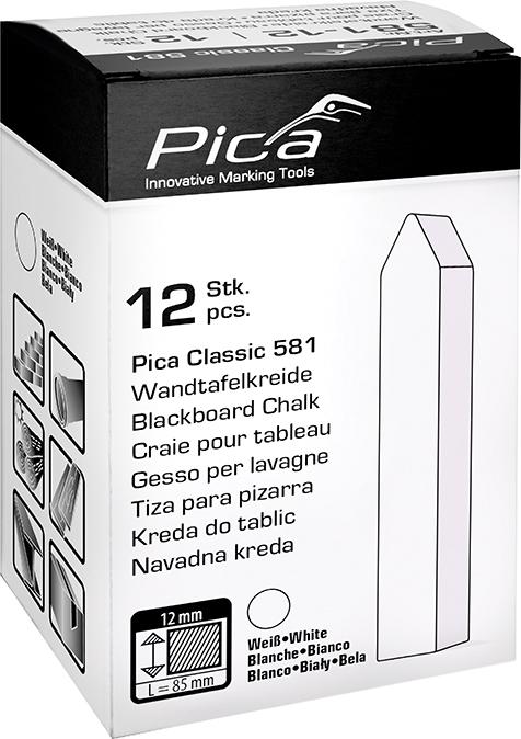 TIZA DE PIZARRA BLANCO (12 UDS) PICA
