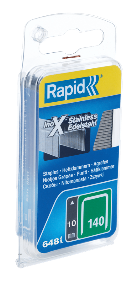 CAJA 650 GRAPAS TIPO 140 10MM ACERO INOXIDABLE RAPID