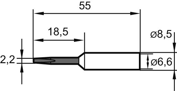 PUNTA DE SOLDEO CINCEL   2,2 MM PROLONGADON.0832KDLF ERSA