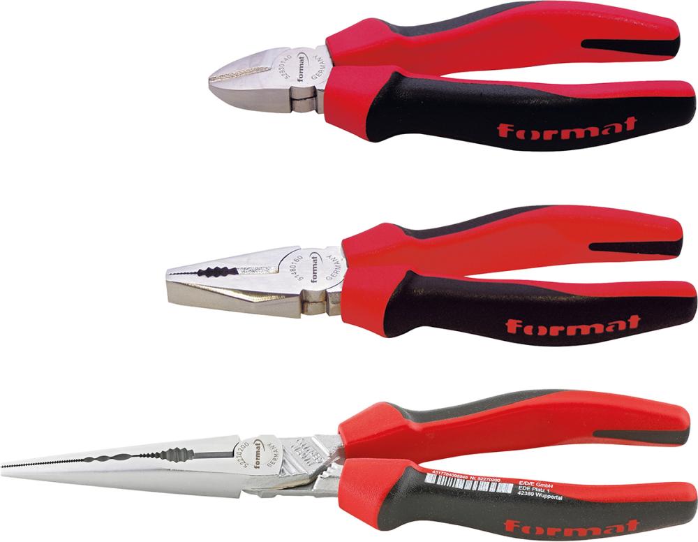 JUEGO DE ALICATES        MANGO DE 2 COMPONENTES 3 PIEZAS CARTÓN FORMAT