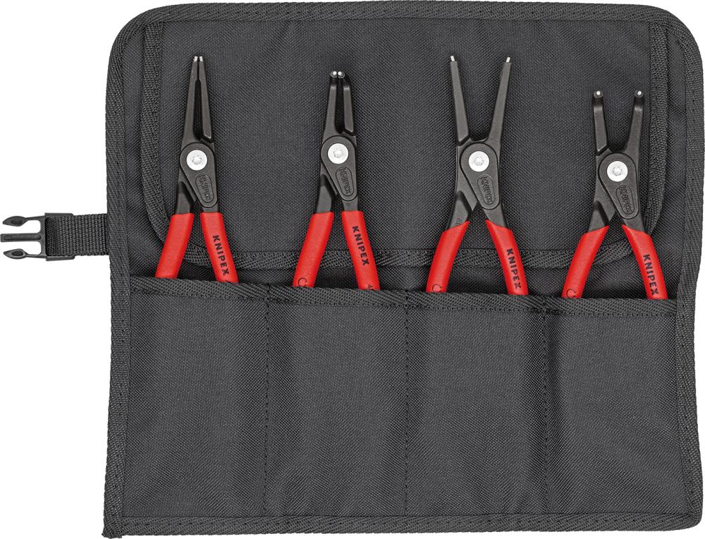 JUEGO DE ALICATES PARA ANILLOS DE SEGURIDAD 4 PZAS.EN BOLSA ENROLLABLE  KNIPEX