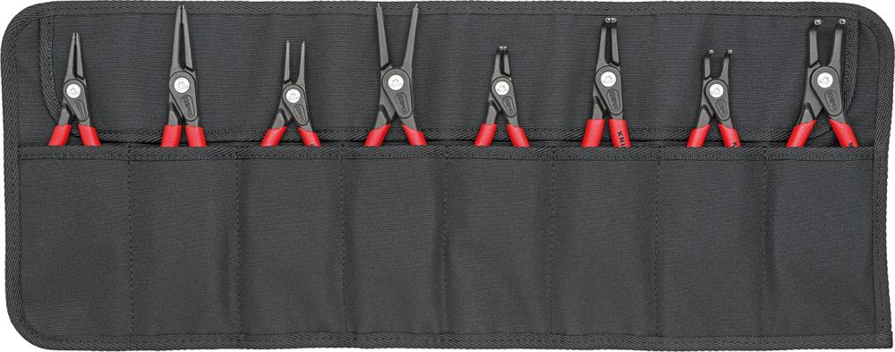 JUEGO DE ALICATES PARA ANILLOS DE SEGURIDAD 8 PZAS.EN BOLSA ENROLLABLE  KNIPEX