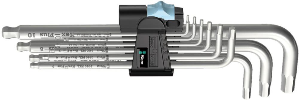 JGO.DEST.ES ACODADOS HEX.9UDS. INOXIDABLE  WERA