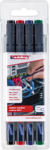 ROTULADOR CABLES         NUM. 8407 SET 4 UDS.EDDING