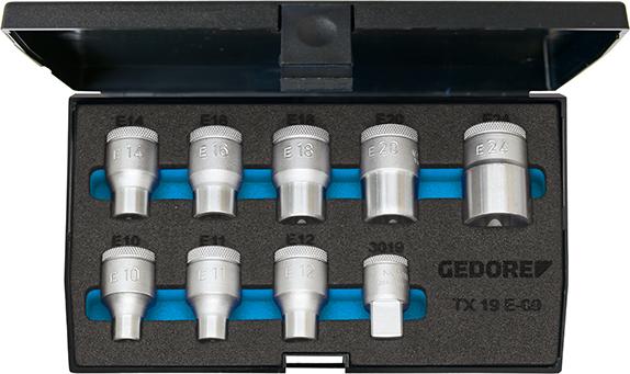 JGO.DE VASOS 1/2" TORX   9PZA. E10-E24  GEDORE