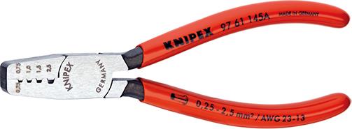 ALICATES PARA VIROLAS    DE CABLE MANGO DEPLÁSTICO 0,25 - 2,5 MM² KNIPEX