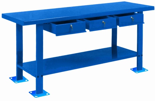 [P-854 751002000] BANCO DE TRABAJO DER2000 - AZUL 3 CAJONES