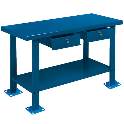 [P-854 751001500] BANCO DE TRABAJO DER1500 - AZUL 2 CAJONES