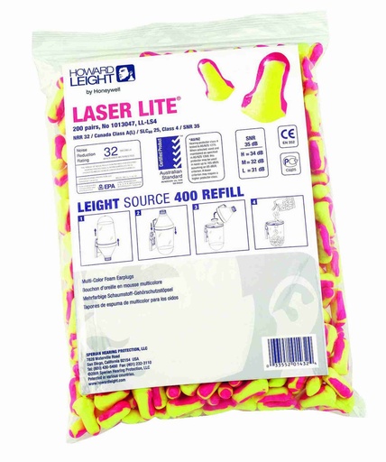 [P-854 1013047] TAPONES LASER LITE RECAMBIO DISPENSADOR LS-400, BOLSA 200 PARES.(SNR35)