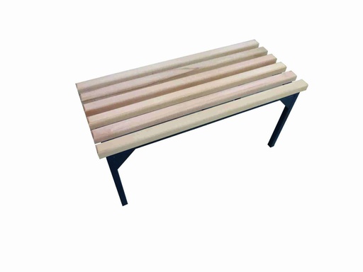 [P-854 856500180] BANCO CON BASE DE ACERO Y LISTONES DE MADERA 900MM