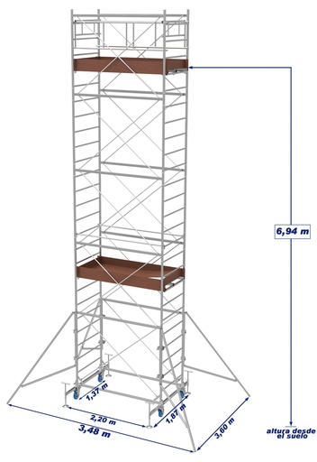 [P-854 21484] ANDAMIO CON PLATAFORMA  SYSTEM 100X200