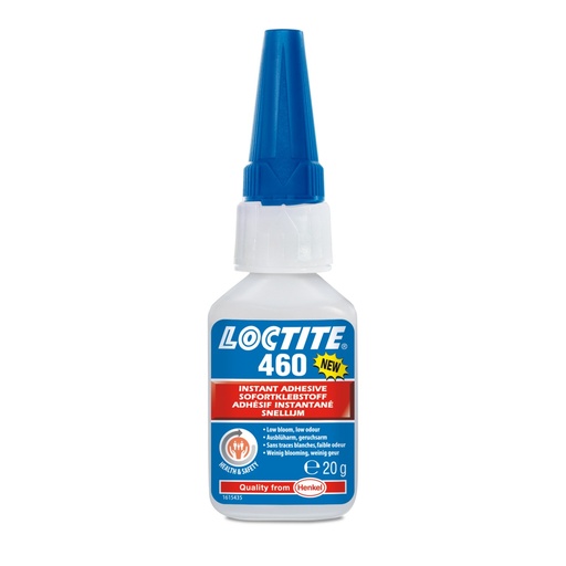 [P-220 1922284] LOCTITE 460 ADHESIVO INSTANTÁNEO BAJO EMPAÑAMIENTO VISCOSIDAD MEDIA (Botella  20 g)