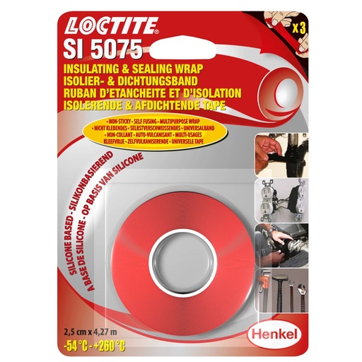 [P-220 1460869] LOCTITE SI 5075 CINTA AISLANTE Y SELLADORA ROJA (Cinta 4,27 m x 2,5 cm)