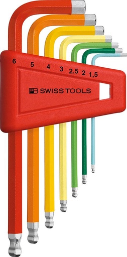 JUEGO LLAVES ALLEN EN SOPORTE PLÁSTICO RAINBOW PTA ESFÉR PB SWISS TOOLS