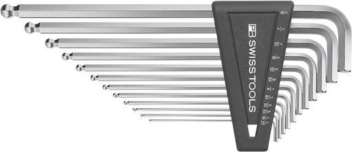 [7659471010] JUEGO LLAVES ALLEN EN PULGADAS 12 PIEZAS 1/20-5/16" CABEZA ESFÉRICA PB SWISS TOOLS