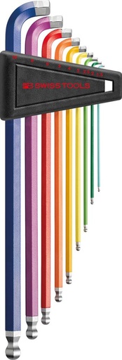 [7659631010] JUEGO LLAVES ALLEN JUEGO 9 PIEZAS 1,5-10 90-100º RAINBOW PB SWISS TOOLS