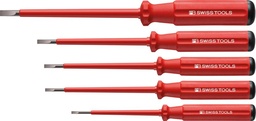 [7665910030] JGO. DESTORNILLADORES VDE 5 PIEZAS CABEZA PLANA EN CARTÓN CLASSIC PB SWISS TOOLS