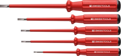 [7665910030] JGO. DESTORNILLADORES VDE 5 PIEZAS CABEZA PLANA EN CARTÓN CLASSIC PB SWISS TOOLS