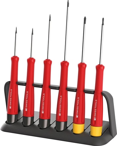 [7666171000] JGO DESTORNILLADORES P/ ELECTRÓNICA 6 PIEZAS CABEZA PLANA/PH PB SWISS TOOLS