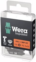 PUNTA IMPAKTOR 1/4" DIN 3126 C6,3 25MM PAQUETE 10 UDS WERA