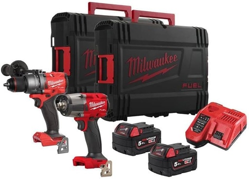 [P-1429 4933492518] POWERPACK MILWAUKEE M18 FPP2F3-502X (M18 FPD3 + M18 FMTIW2F12 + 2x M18B5 + M12-18FC + 2x HD-BOXES)   