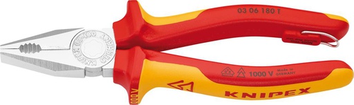 [7651541180] ALICATE UNIVERSAL VDE TT 180MM CON MANGO DE PLAST.KNIPEX