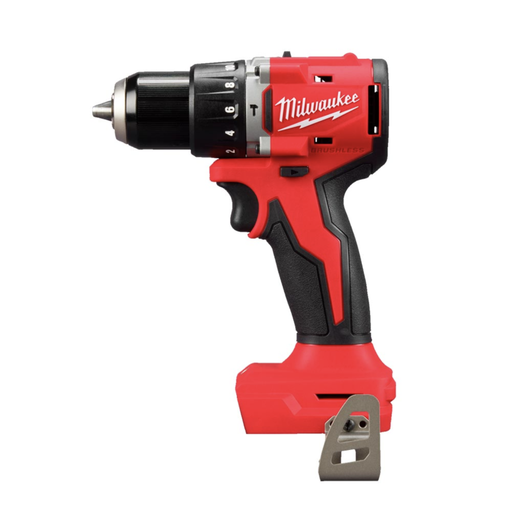 [P-1429 4933492822] TALADRO PERCUTOR COMPACTO SIN ESCOBILLAS M18™, 2 VELOCIDADES, PAR MÁXIMO 60,5NM, PORTABROCAS METÁLICO 13MM, LONGITUD TOTAL 145MM. SE SUMINISTRA CON 2 BATERÍAS M18B2 Y CARGADOR M12-18C, EN KITBOX M18BLPDRC-202C