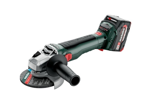 [P-222 ES00024] AMOLADORA ANGULAR DE BATERIA METABO W 18 LT BL 11-125 (2x Li-POWER 4.0 Ah)