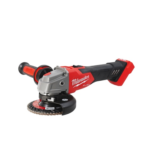 [P-1429 4933478429] AMOLADORA ANGULAR M18 FUEL™, DIÁMETRO DEL DISCO 125MM, FRENO RAPIDSTOP™, 8500RPM, AVS, FIXTEC™, PROTECCIÓN ANTI-KICKBACK, INTERRUPTOR DE BOTÓN CON BLOQUEO. INCLUYE GUARDA ADICIONAL PARA CORTE. SE SUMINISTRA EN VERSIÓN CERO, SIN BATERÍAS NI CARGADOR, EN HD-BOX M18FSAG125XB-0X