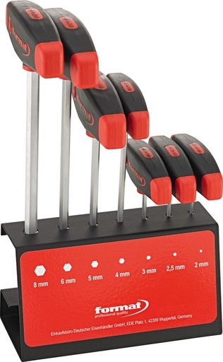 [7658660700] JUEGO DE DESTORNILLADORES CON MANGO EN T 7 PIEZAS, 2-8MM EN SOPORTE FORMAT  