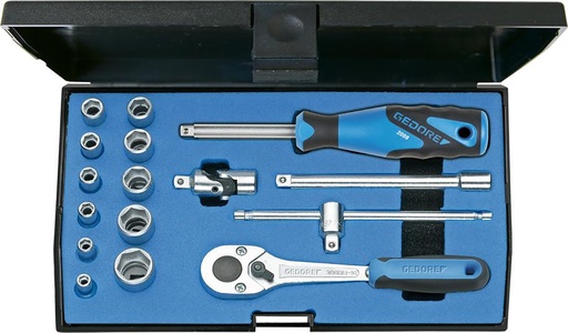 [7660090010] JGO.LLAVES DE VASO 1/4"  16PZA.  GEDORE