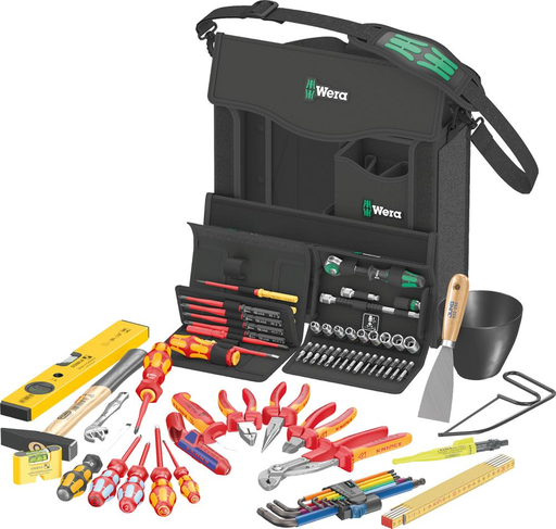 [76616A0030] SURTIDO DE HERRAMIENTAS E1 ELECTRICISTA DE 73 PIEZAS EN CAJA TEXTIL WERA