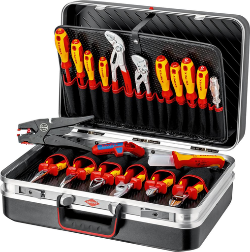 [76616C0045] SURTIDO DE HERRAMIENTAS VISION ELECTRICISTA DE 20 PIEZAS EN MALETÍN DE ABS KNIPEX