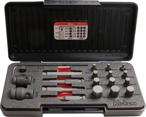 [7663860005] SURTIDO DE PUNTAS 7/16" DE FUERZA 20 PIEZAS, HEMBRA HEXAGONAL KOKEN