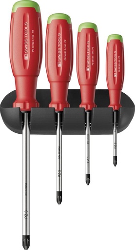 [7665910125] JUEGO DESTORNILLADORES 4 PIEZAS PZ EN SOPORTE MURAL SWISSGRIP EVO PB SWISS