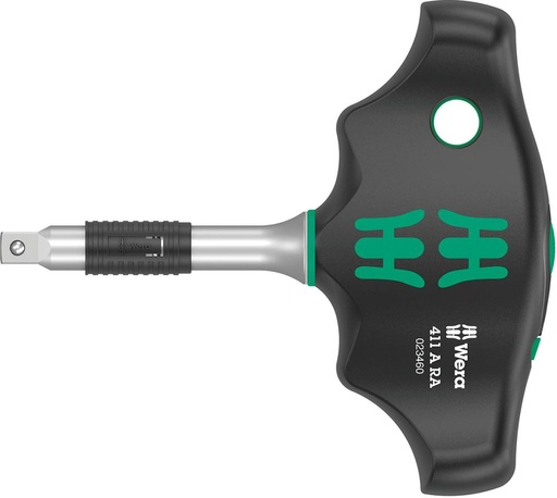 [7663910025] MANGO EN T CON CARRACA 1/4" CON ALOJAMIENTO PARA VASOS WERA