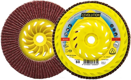 DISCO ABRASIVO DE LÁMINAS SMT 975 125MM M14 CORINDÓN CERÁMICO CONVEXO KLINGSPOR 
