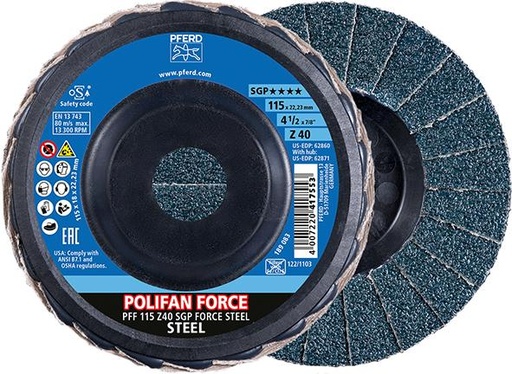 DISCO ABRASIVO DE LÁMINAS FORCE SGP STEEL Z PFERD