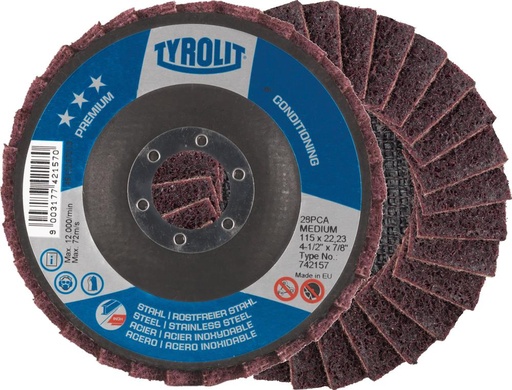 [7683440020] DISCO ABRASIVO DE LÁMINAS VELLÓN SCM-A 125X22MM MEDIANO TYROLIT