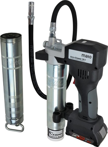 [7695300020] PISTOLA DE ENGRASAR A BATERÍA 18V/2AH PREMIUM-S-LS AMPSHARE CON CARGADOR Y BATERÍA MATO