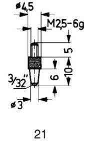[7642360016] CALIBRE DE MEDICION ACEROTIPO 21/ 3.0MM  KÄFER