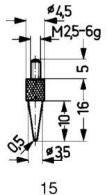 [7642360007] CALIBRE DE MEDICION ACEROTIPO 15/ 0.5MM  KÄFER