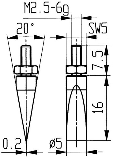 [7642360017] CALIBRE DE MEDICION ACEROTIPO 20/ 5.0MM  KÄFER