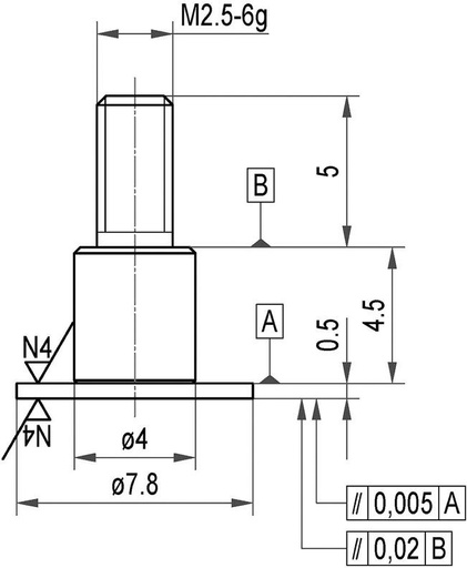 [7642360021] CALIBRE DE MEDICION ACEROPLATO 7,8X0,5MM  KÄFER