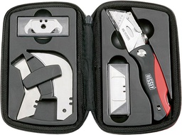[73361160] JUEGO D NAVAJAS PLEGABLESY CUCHILLASEN ESTUCHE DE NILÓN BESSEY
