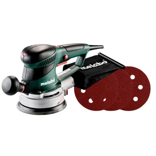 [P-222 690871000] LIJADORA EXCENTRICA METABO SET SXE 450 TURBOTEC + 25X DISCOS