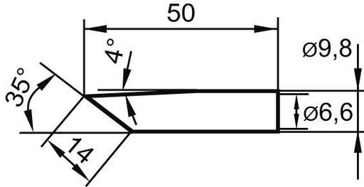 [7691500081] PUNTA DE SOLDEO BISELADA 14,0MM 35GRADOSN.0832GDLF ERSA