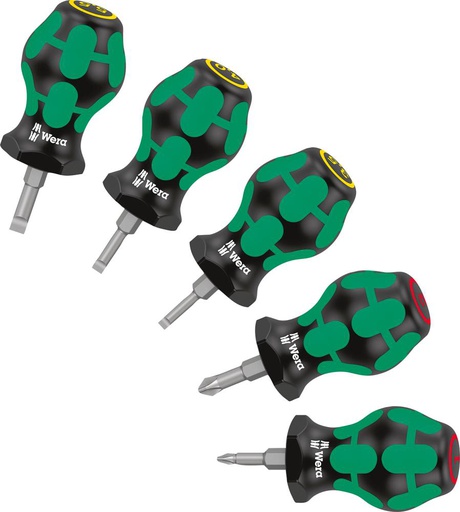 [7663500210] JGO DESTORNILLADOR STUBBYDE 5 PZAS. PLANO PH  WERA